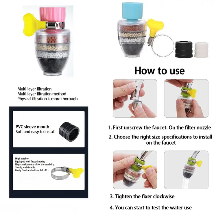 Rotatable Kitchen Faucet Splash Proof Water Saving Filter